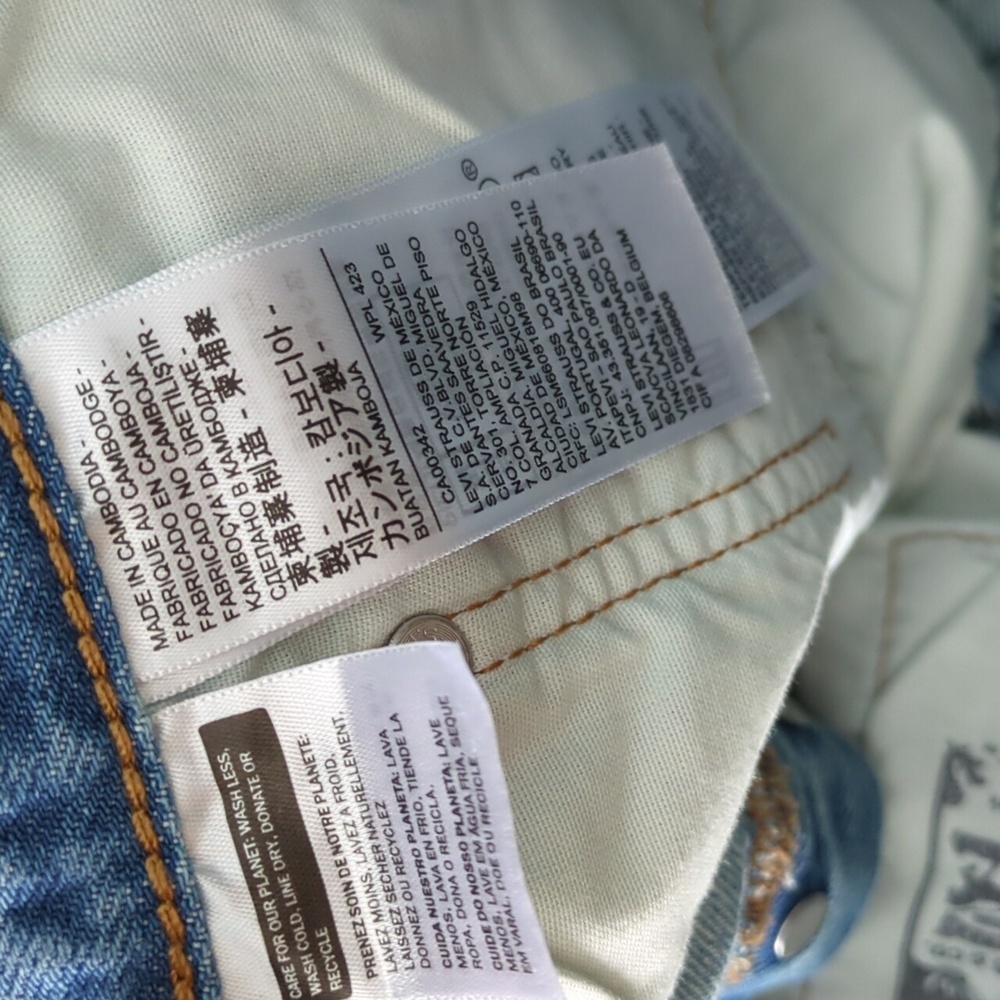 Levi's 501 Light Blue Distressed Denim Shorts Button Fly Sz 31 - Picture 4 of 9